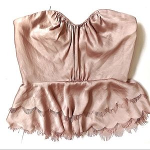 Rebecca Taylor Light Pink / Blush Strapless Blouse